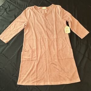 Altar’d State Dress NWT Women’s Size Large Pink Pockets Long Sleeve